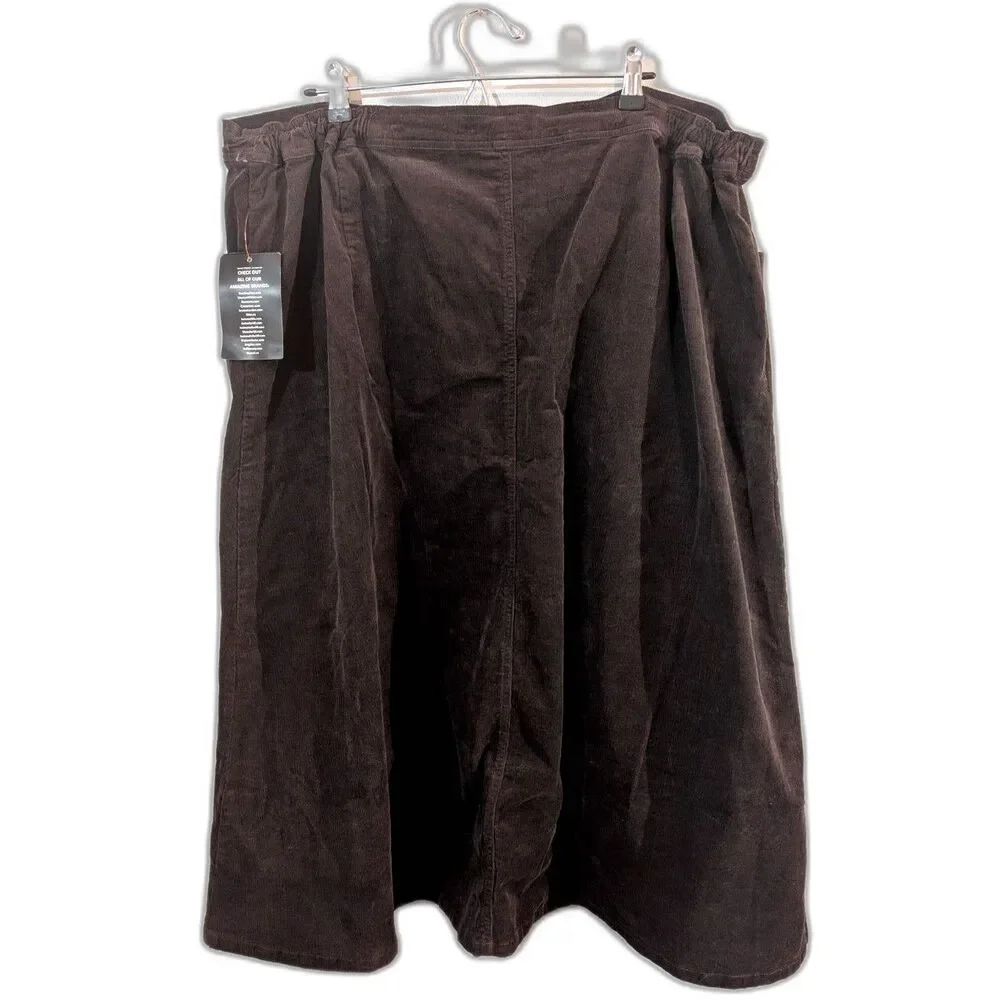 Women's Corduroy Skirt -Women Within- Brown Size 24W